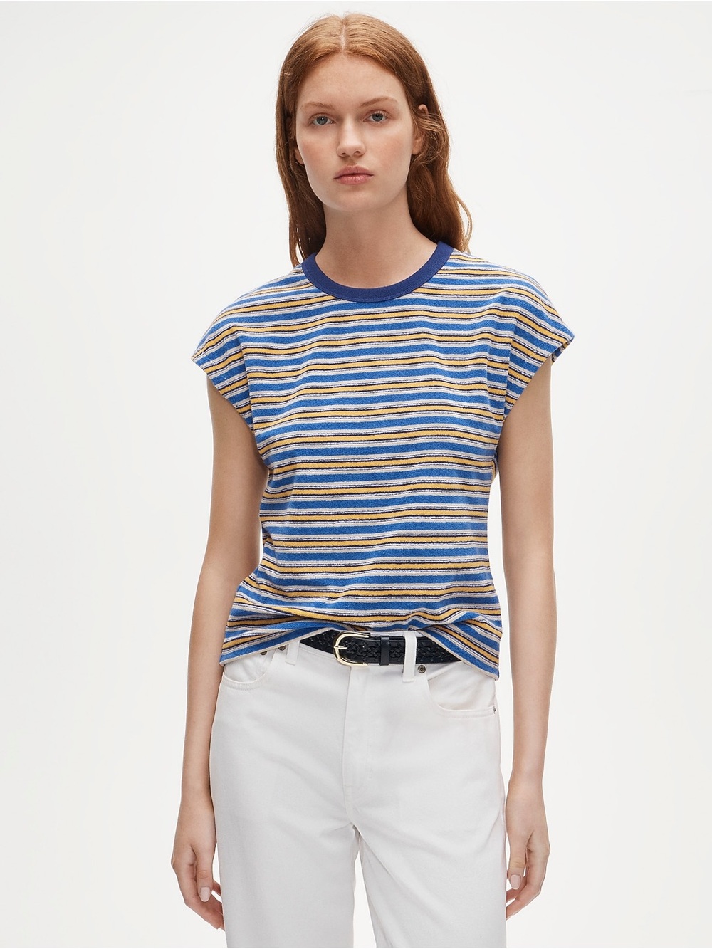 J. Crew Towel terry dolman tee in stripe size S